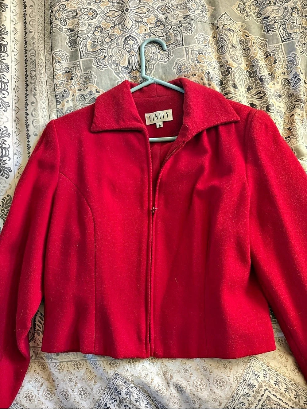 FINTY Women's Zip Front Jacket in Pink Size 12
